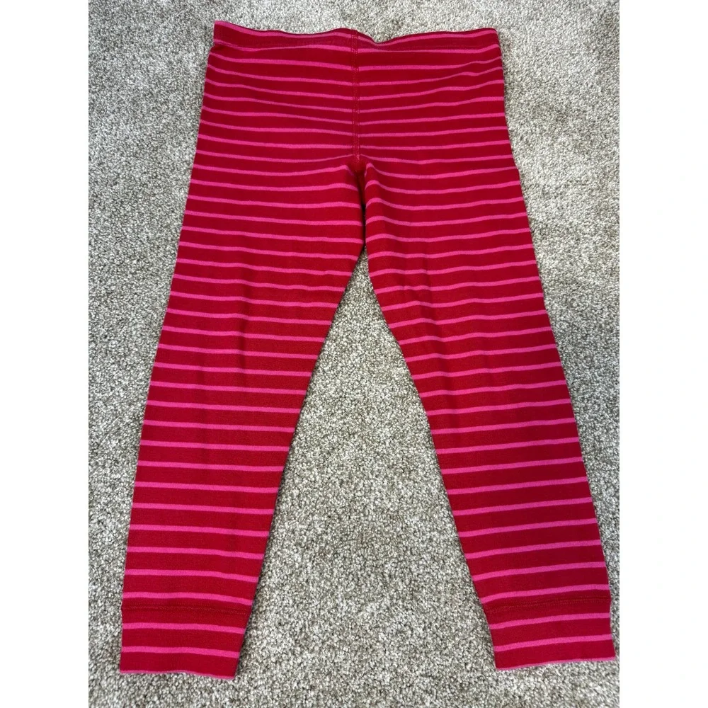 LOT Hanna Andersson Girls Dress Pink Red Striped Leggings 110 5T Scandi Play